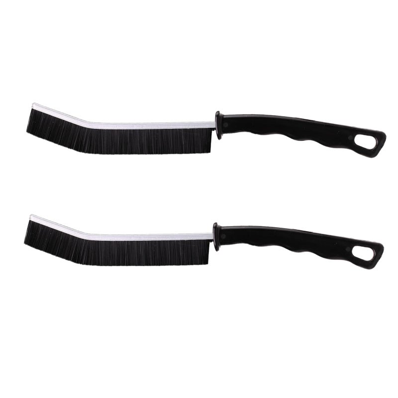 POPGIO 2 Pcs Crevice Cleaning Brush Hard Bristle Gap Brush Multifunctional for Bathroom Household Kitchen Tiles Window Crevice Cleaning Tool (Style 2) - Image 1